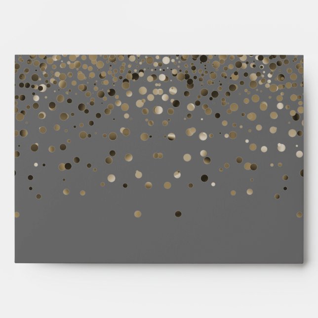 Silver Glitter Confetti Sparkles Grey Envelope (Front)