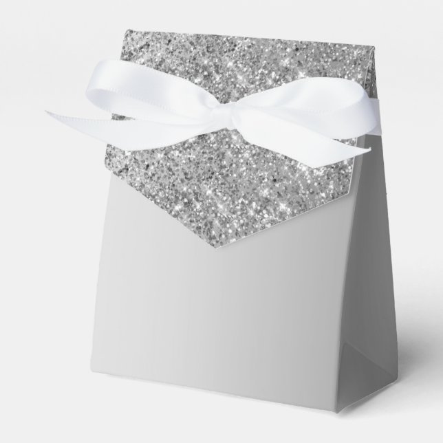 Silver Glitter Create Your Own Favour Box (Front Side)
