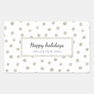 Silver glitter dots sticker