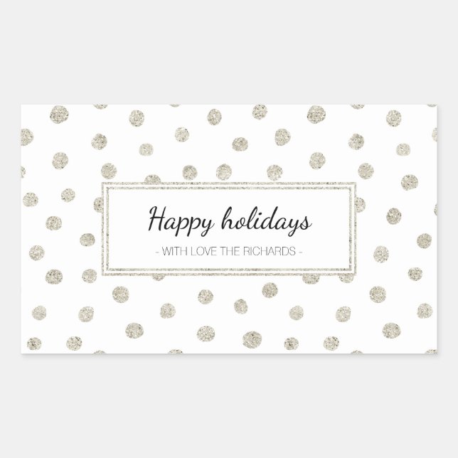 Silver glitter dots sticker (Front)