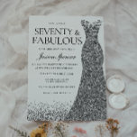 Silver Glitter Dress Seventy & Fabulous 70th Party Invitation<br><div class="desc">Silver Glitter Dress Seventy & Fabulous 70th Birthday Party

Variations to the invitation and matching items in our store</div>