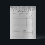 Silver Glitter Drips Invoice Small Business  Letterhead<br><div class="desc">Silver Glitter Drips Invoice Small Business Letterhead</div>