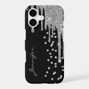Silver Glitter Drips iPhone 8 Case