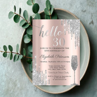 Silver Glitter Drips Wine Glass 30th Birthday 