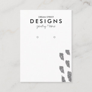 Silver Glitter Earring Display Card