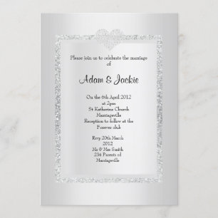 Silver Glitter ELEGANT CLASSY WEDDING Invitation