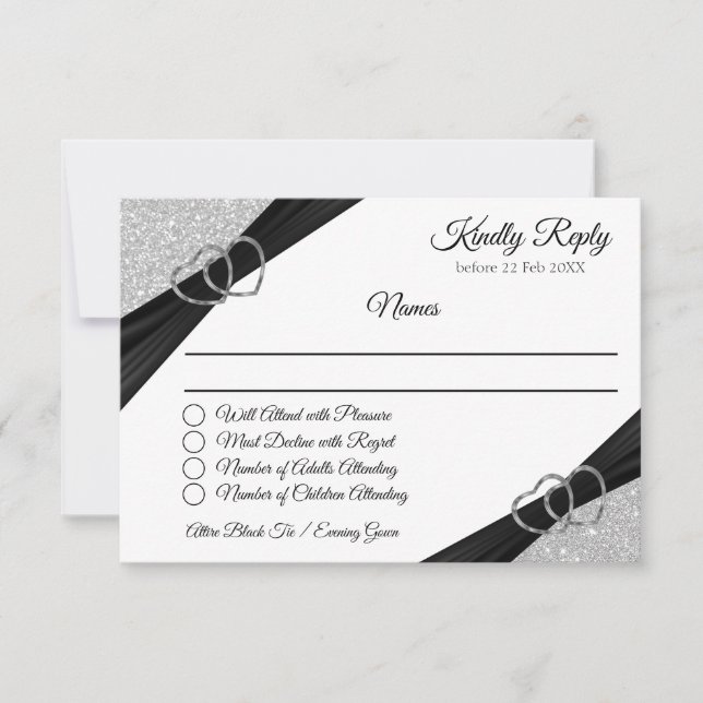 Silver Glitter Enclosure Card (Front)