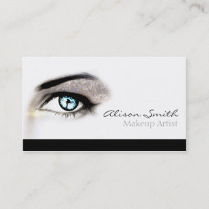 Silver glitter eyeshadow - Makeup Artist Business Card