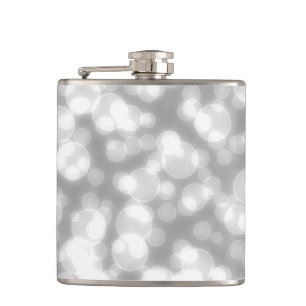 Silver Glitter Faux foil confetti Hip Flask