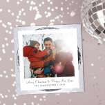 Silver Glitter Festive Winter Family Holiday Card<br><div class="desc">Celebrate the season with this enchanting holiday card, featuring a festive winter design that captures the warmth of family togetherness. The shimmering silver border and elegant typography create a sophisticated backdrop for your cherished photo. Easily personalize with your family name and year to make it uniquely yours. Spread joy and...</div>