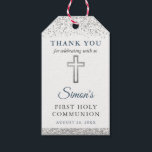 Silver Glitter First Holy Communion Thank You Gift Tags<br><div class="desc">Silver Glitter First Holy Communion Thank You Gift Tags</div>