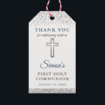 Silver Glitter First Holy Communion Thank You Gift Tags<br><div class="desc">Silver Glitter First Holy Communion Thank You Gift Tags</div>