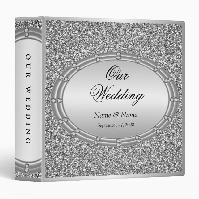 Silver Glitter Frame Album Binder (Front/Spine)