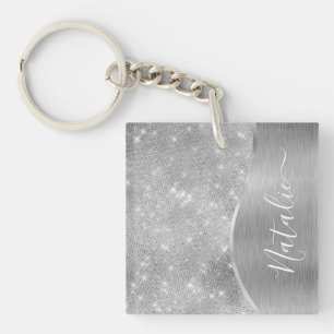 Silver Glitter Glam Bling Personalized