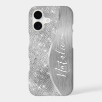 Silver Glitter Glam Bling Personalized