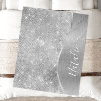 Silver Glitter Glam Bling Personalized Metallic