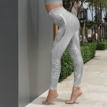 Silver Glitter Glam Bling Personalized Metallic Leggings<br><div class="desc">Easily personalize this silver brushed metal and glamourous faux glitter patterned leggings with your own custom name.</div>