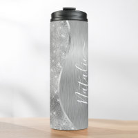 Silver Glitter Glam Bling Personalized Metallic