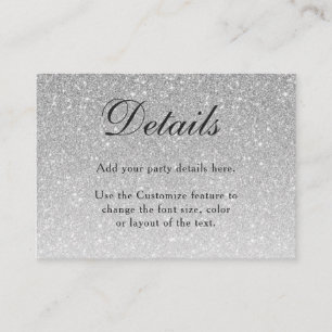 Silver Glitter Glam Enclosure Card