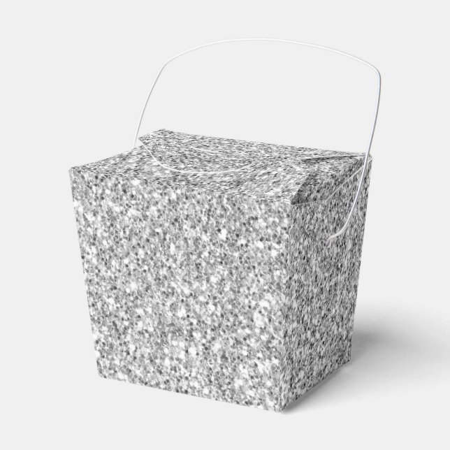 Silver Glitter Glitz         Favor Box (Front Side)