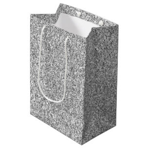 Silver Glitter Glitz           Medium Gift Bag