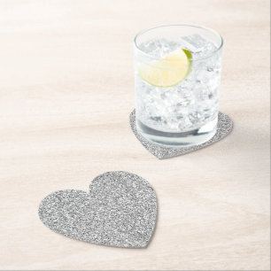 Silver Glitter Glitz Paper Coaster