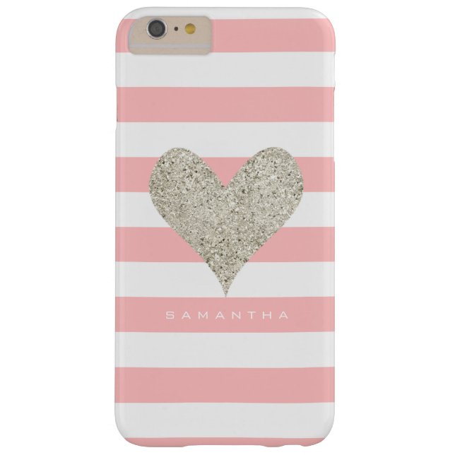 Silver Glitter Heart Case-Mate iPhone Case (Back)
