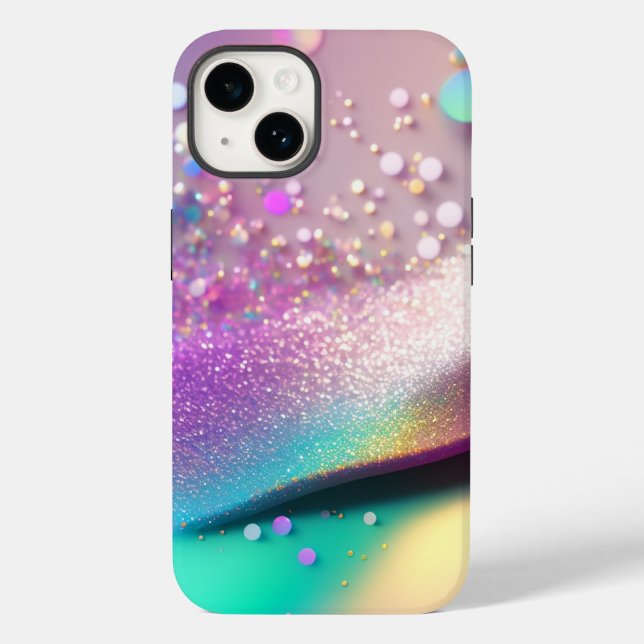 Silver Glitter Holographic iPhone Mate Tough Case (Back)