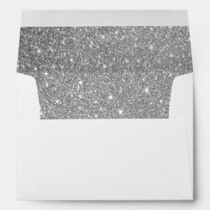 Silver Glitter Invitation Envelope