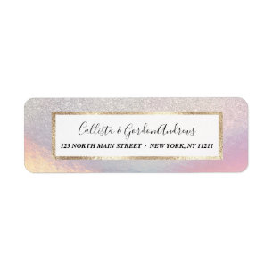 Silver Glitter Iridescent Holographic Gradient