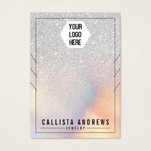 Silver Glitter Iridescent Necklaces Display