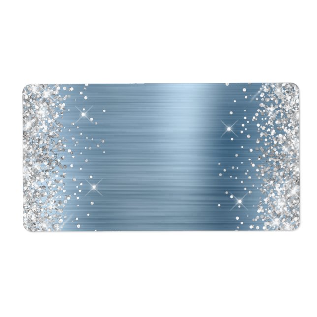 Silver Glitter Light Blue Foil (Front)