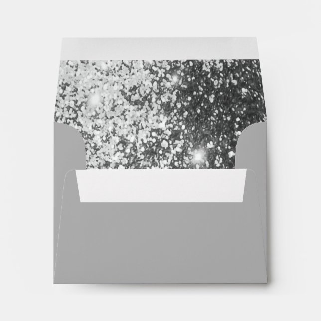 Silver Glitter Lined on Grey Envelopes (Back (Bottom))