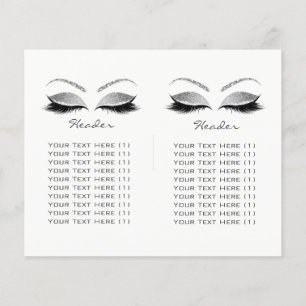 Silver Glitter Makeup Eye Lash Prices Leaflet Logo Flyer