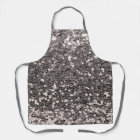 Silver Glitter Metallic Chic Bling Modern Apron