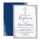 Silver Glitter Navy Blue Boy Baptism Invitation