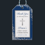 Silver Glitter Navy Blue First Holy Communion Gift Tags<br><div class="desc">Silver Glitter Navy Blue First Holy Communion Gift Tags</div>