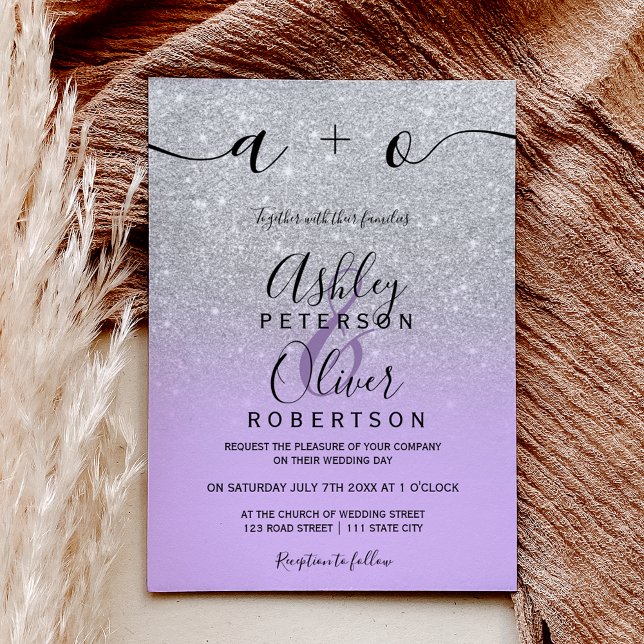 Silver glitter ombre lavender budget wedding (Silver glitter ombre lavender budget wedding)