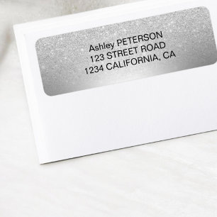 Silver glitter ombre metallic foil