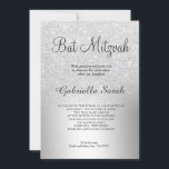 Silver glitter ombre metallic foil Bat Mitzvah Invitation<br><div class="desc">A chic and luxurious silver glitter ombre metallic foil design with elegant calligraphy typography for a Bat Mitzvah invitation .</div>