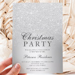 Silver glitter ombre metallic foil Christmas Invitation<br><div class="desc">A chic and luxurious silver glitter ombre metallic foil design with elegant calligraphy typography for a Christmas party invitation .</div>