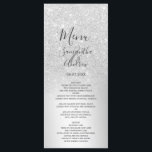 Silver glitter ombre metallic foil wedding menu<br><div class="desc">A chic and luxurious silver glitter ombre metallic foil wedding dinner menu with elegant calligraphy typography.</div>