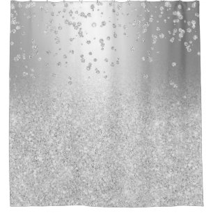Silver glitter ombre metallic sparkles confetti