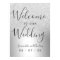 Silver glitter ombre metallic wedding welcome