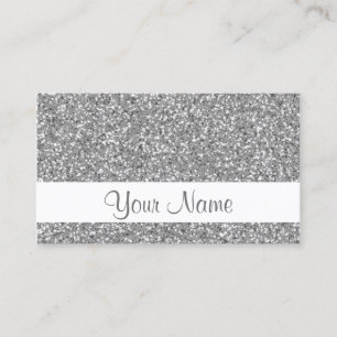 Silver Glitter Pattern Look-like Business Card