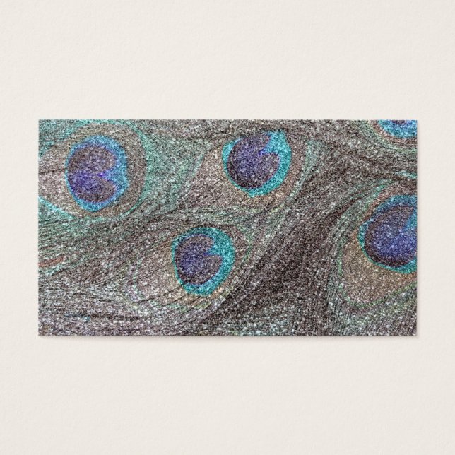 Silver glitter peacock feathers (Front)