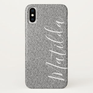 Silver Glitter Personalized Name Script Case-Mate iPhone Case