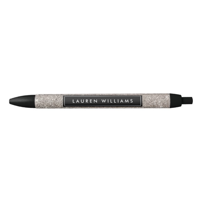Silver Glitter Personalized Pen (Front)