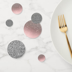 Silver Glitter Pink Sparkle Glam Birthday Party Confetti