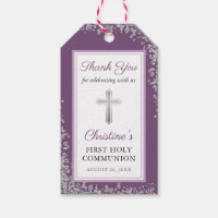 Silver Glitter Plum Purple First Holy Communion